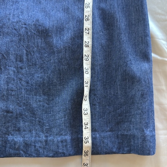 Nine West Chambray Denim Sleeveless Sheath Mini Dress Denim Silver Zip Front - Picture 9 of 13